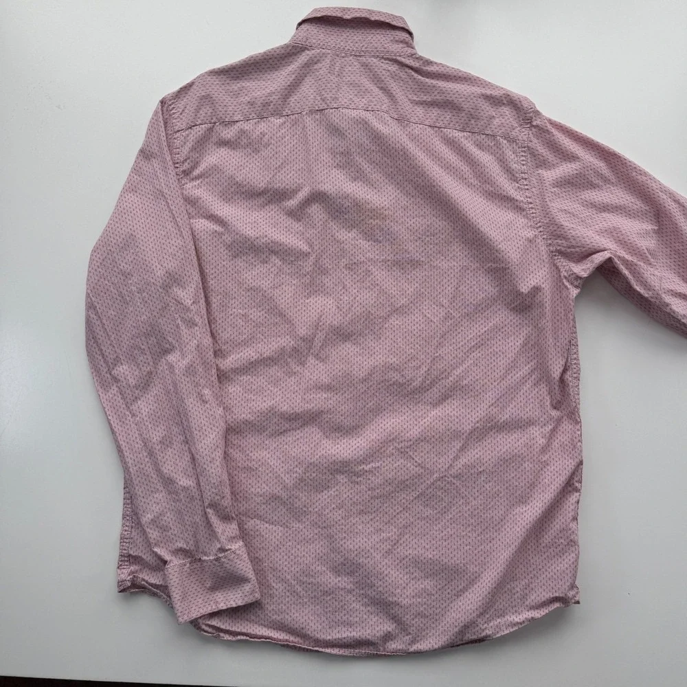BANANA REPUBLIC Stretch Soft‎ Wash Button Down L/S Shirt Mens Medium Pink